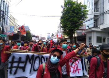 Doc. Mahasiswa Muhammadiyah Yogyakarta Demonstrasi Tolak RUU Omnibus Law