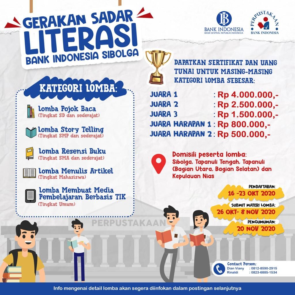 Bank Indonesia KPw Sibolga Adakan Lomba Sadar Literasi Bank Indonesia