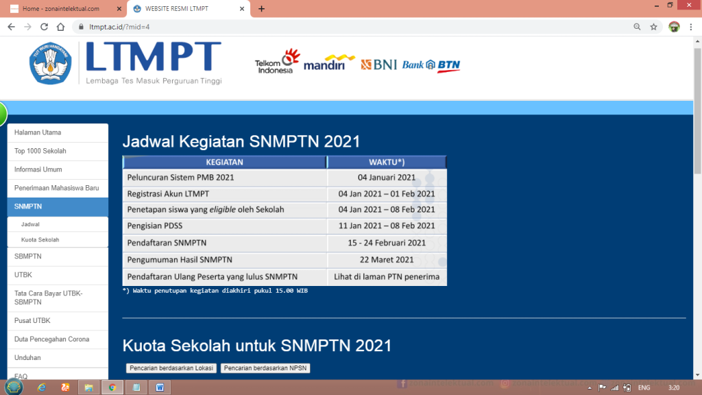 Kuota SNMPTN 2021 Sekolah Mu Kuota SNMPTN 2021 Sekolah Mu