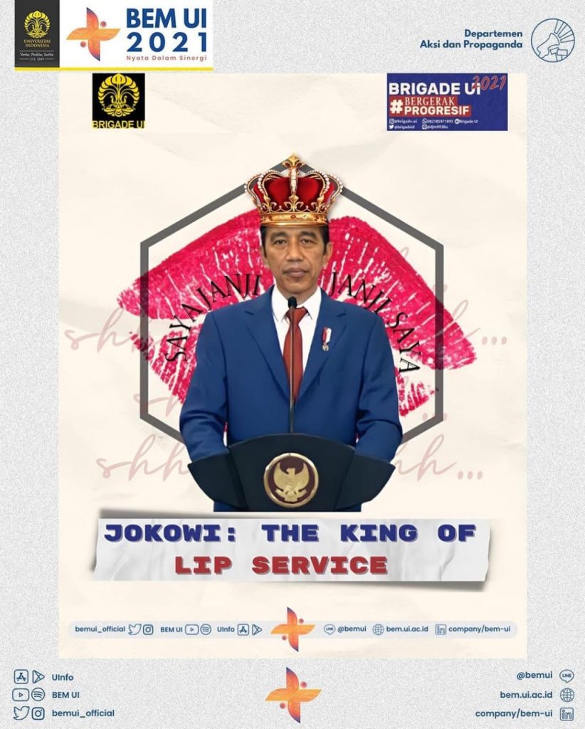 BEM UI "Jokowi: King Of Lip Service" BEM UI "Jokowi: King Of Lip Service"