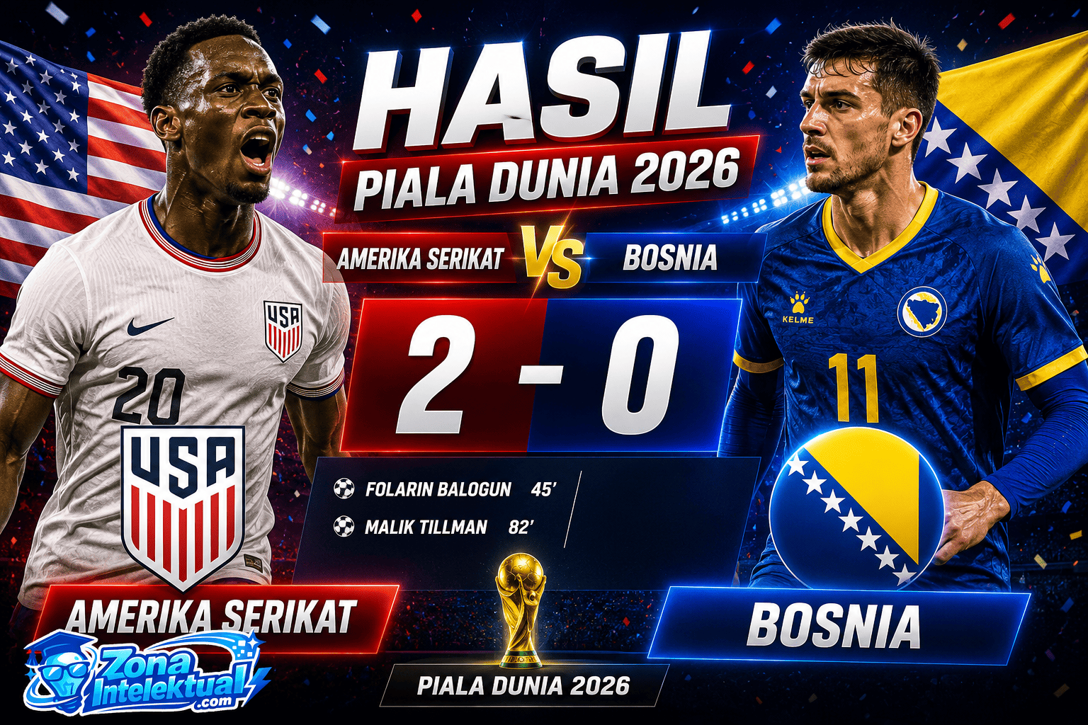 Hasil AS vs Bosnia