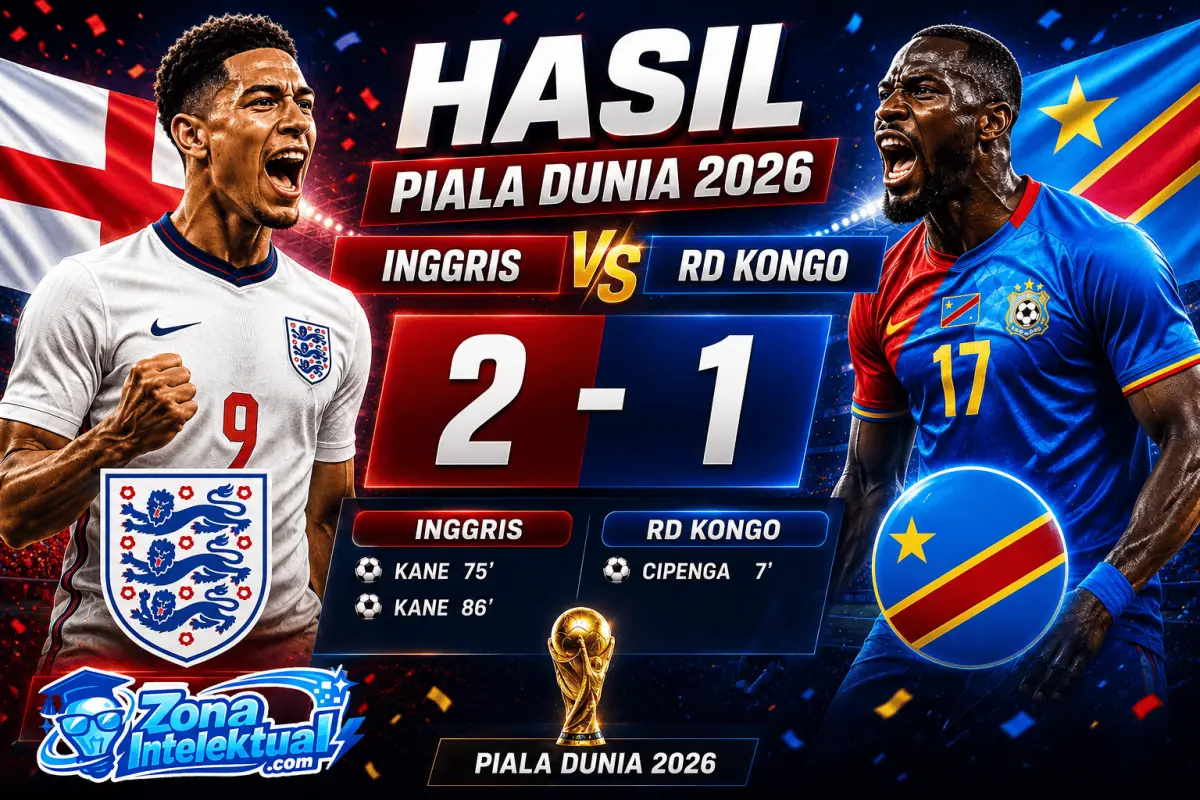 Hasil Inggris vs RD Kongo 2-1 Piala Dunia 2026: Brace Kane Selamatkan The Three Lions