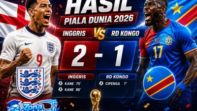 Hasil Inggris vs RD Kongo 2-1 Piala Dunia 2026: Brace Kane Selamatkan The Three Lions