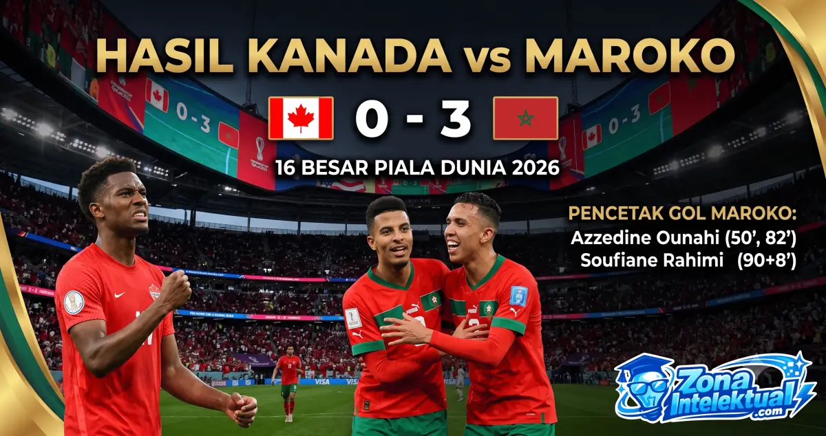 Hasil Kanada vs Maroko 0-3 Piala Dunia 2026: Maroko Lolos ke Perempat Final