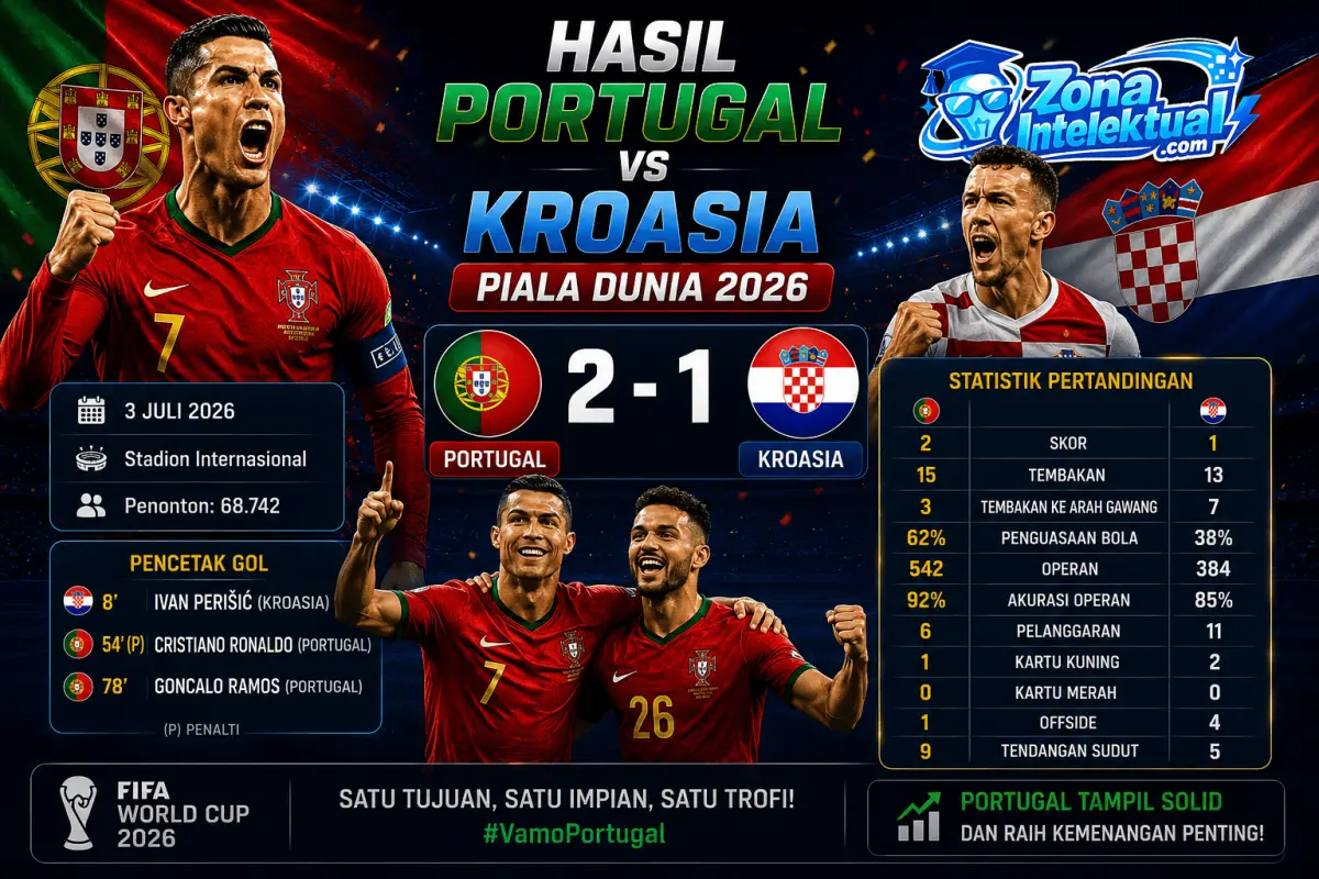 Hasil Portugal vs Kroasia Piala Dunia 2026: Skor 2-1 Dramatis