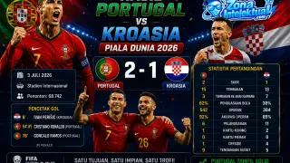 Hasil Portugal vs Kroasia Piala Dunia 2026: Skor 2-1 Dramatis