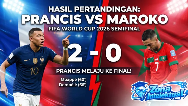 Hasil Prancis vs Maroko Piala Dunia 2026: Les Bleus Melaju ke Semifinal