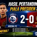 Hasil Skor Arema vs DPMM FC: Singo Edan Melaju ke Semifinal Piala Presiden 2026