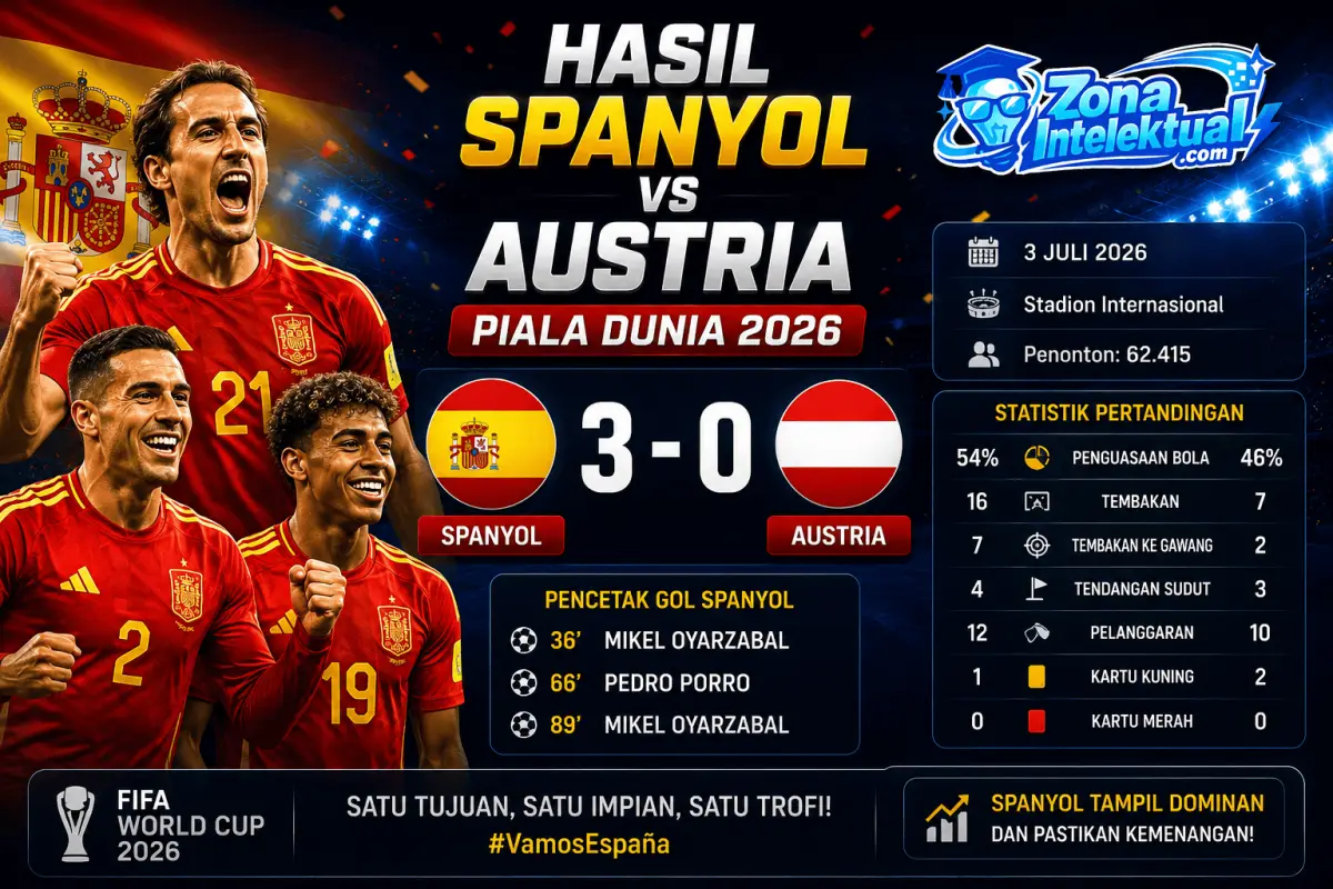 Hasil Spanyol vs Austria 3-0 Piala Dunia 2026: Oyarzabal Brace