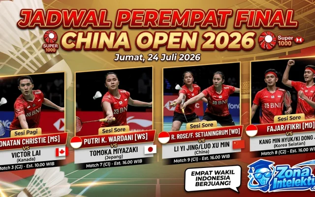 Jadwal Perempat Final China Open 2026