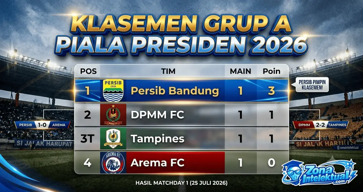 Klasemen Piala Presiden 2026 Grup A Terbaru: Siapa di Puncak?