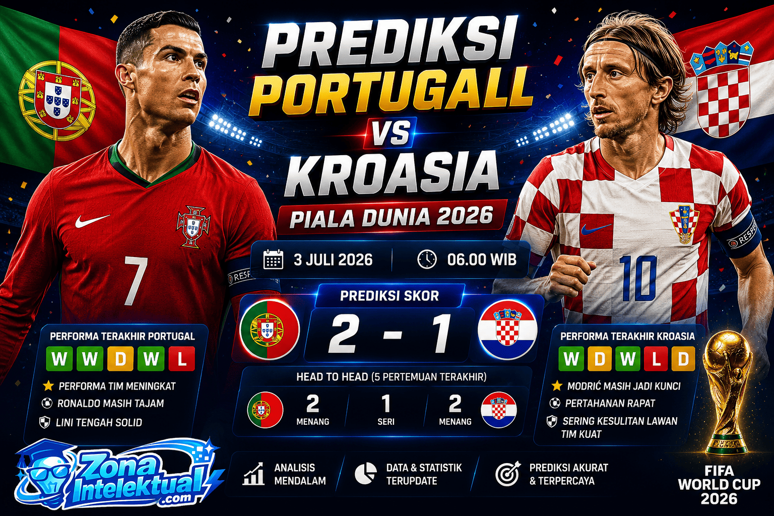 Prediksi Portugal vs Kroasia Piala Dunia 2026