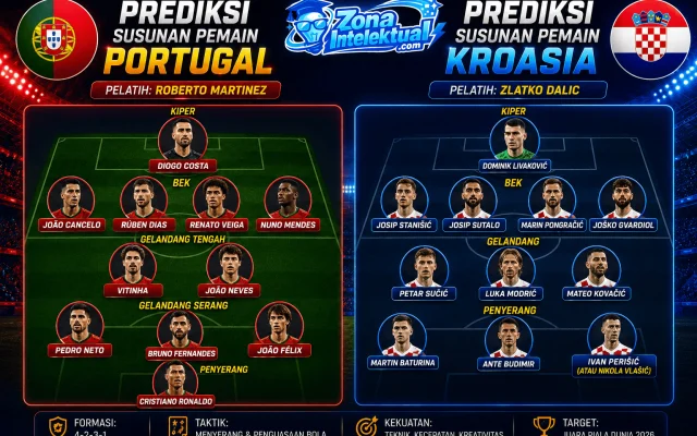 Prediksi Susunan Pemain Portugal vs Kroasia Piala Dunia 2026