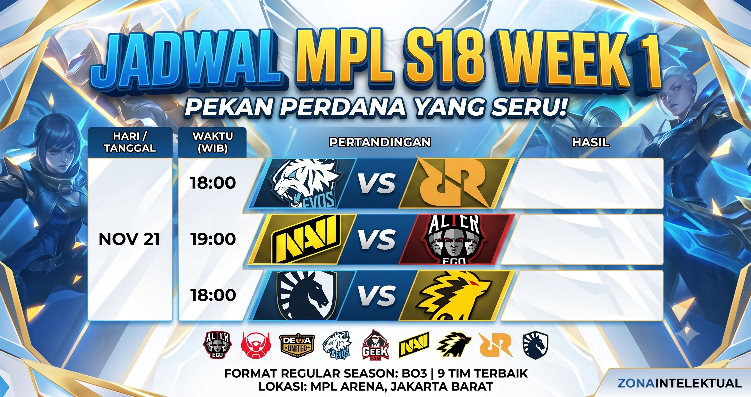 Jadwal MPL S18 Week 1