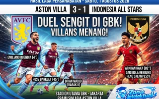 Hasil Aston Villa Vs Indonesia All Stars