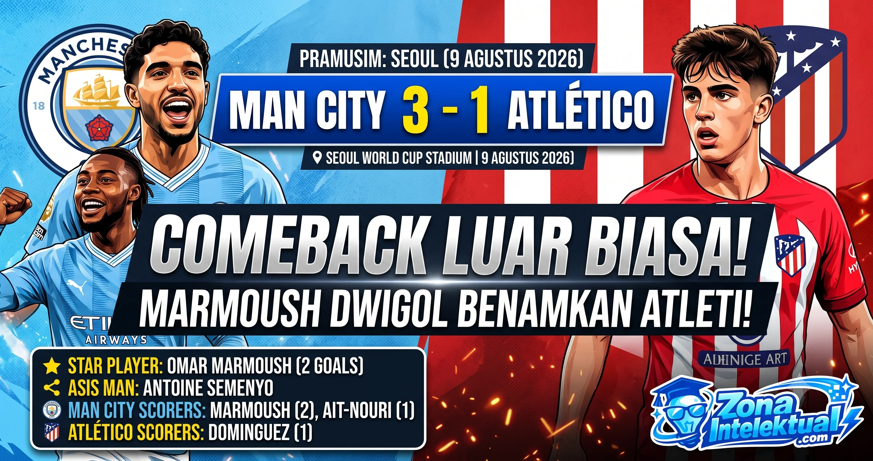 Hasil Man City vs Atletico Pramusim