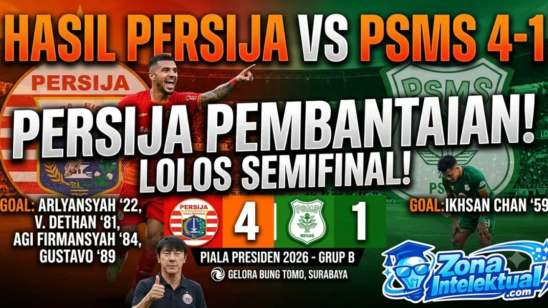 Hasil Piala Presiden 2026 Persija vs PSMS Medan